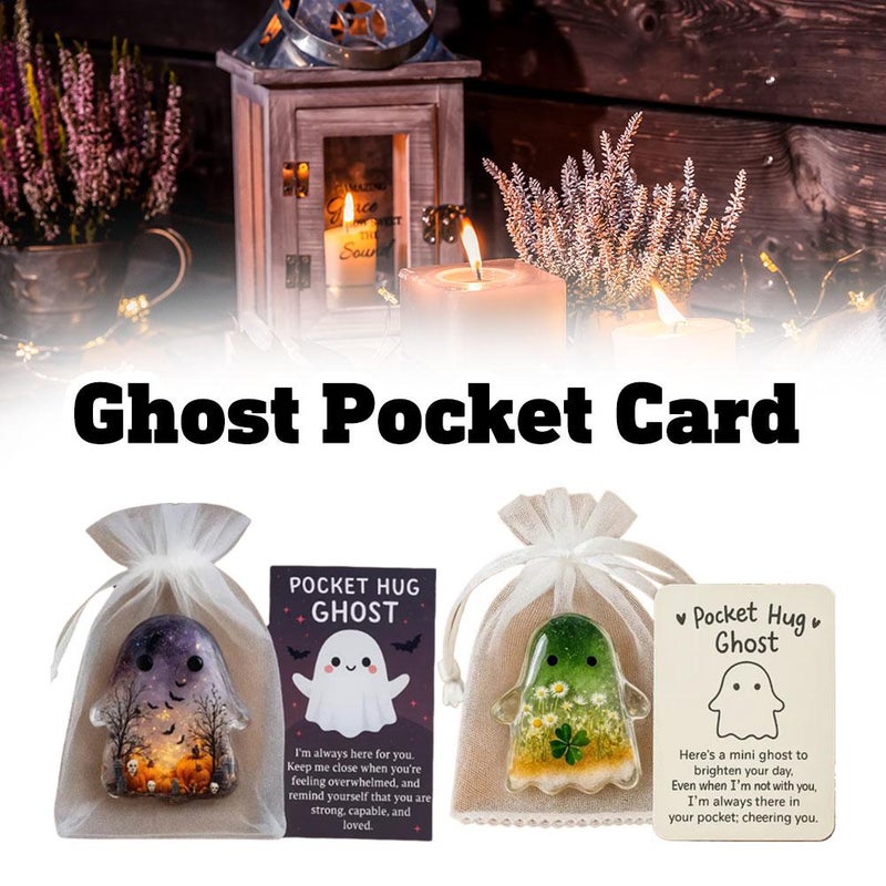 Pocket Hug Ghost, Pockets Hug Ghosts with Encouragement Card Cute Mini Charm,Mini Inspirational Statue with Encouragement Card Small Decorative Keepsake (3pcs Ghost) - Image 5